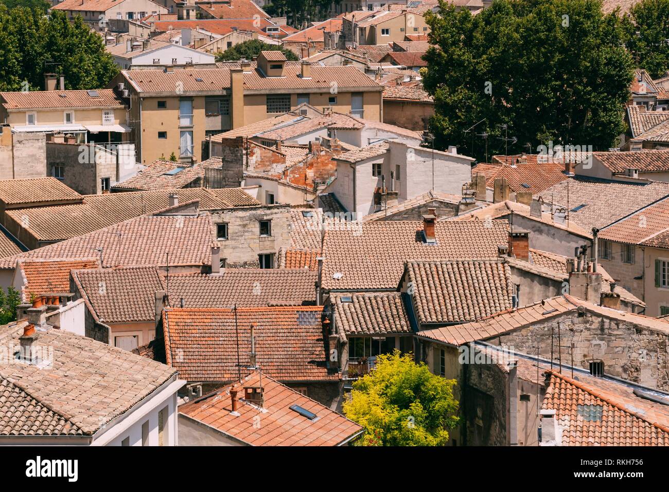 Roofs of old houses in Avignon, Provence, France Stock Photo Alamy