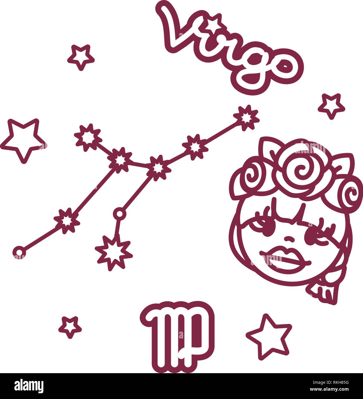 vector line Zodiac sign: virgo constellation Stock Vector Image & Art ...