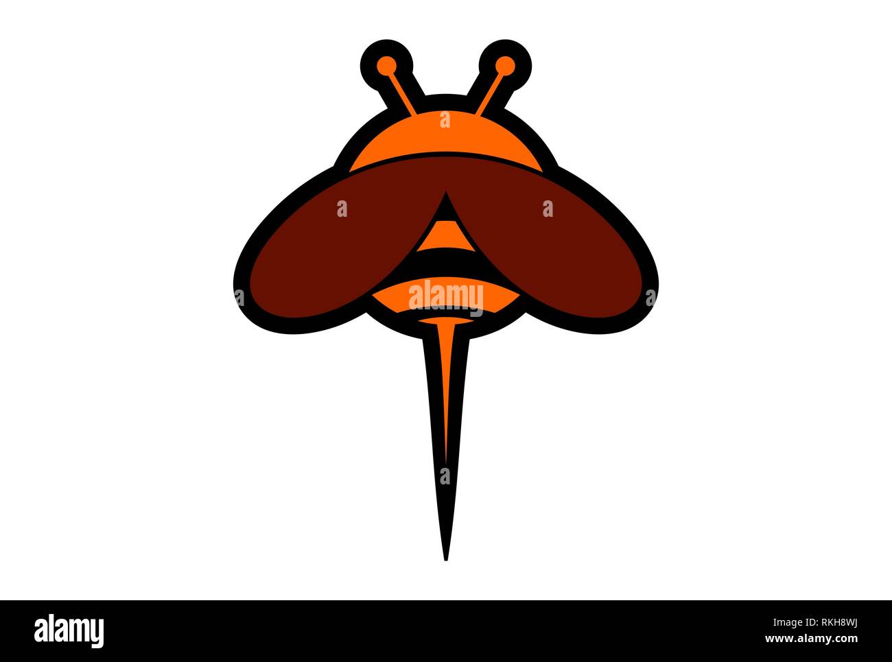 bee abstract logo icon vector concept flat design Stock Photo