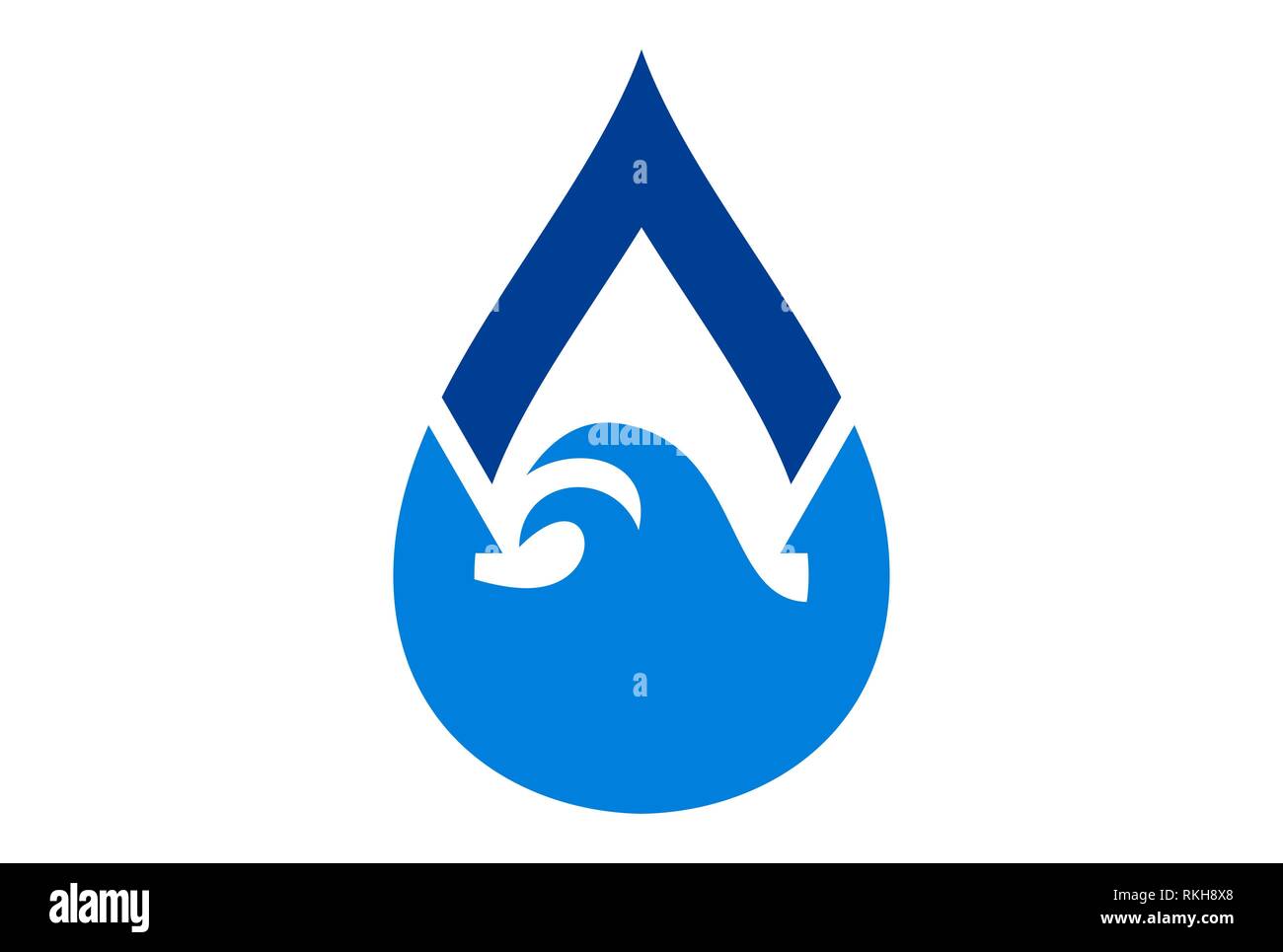blue water nature waves logo icon vector concept flat design Stock Photo