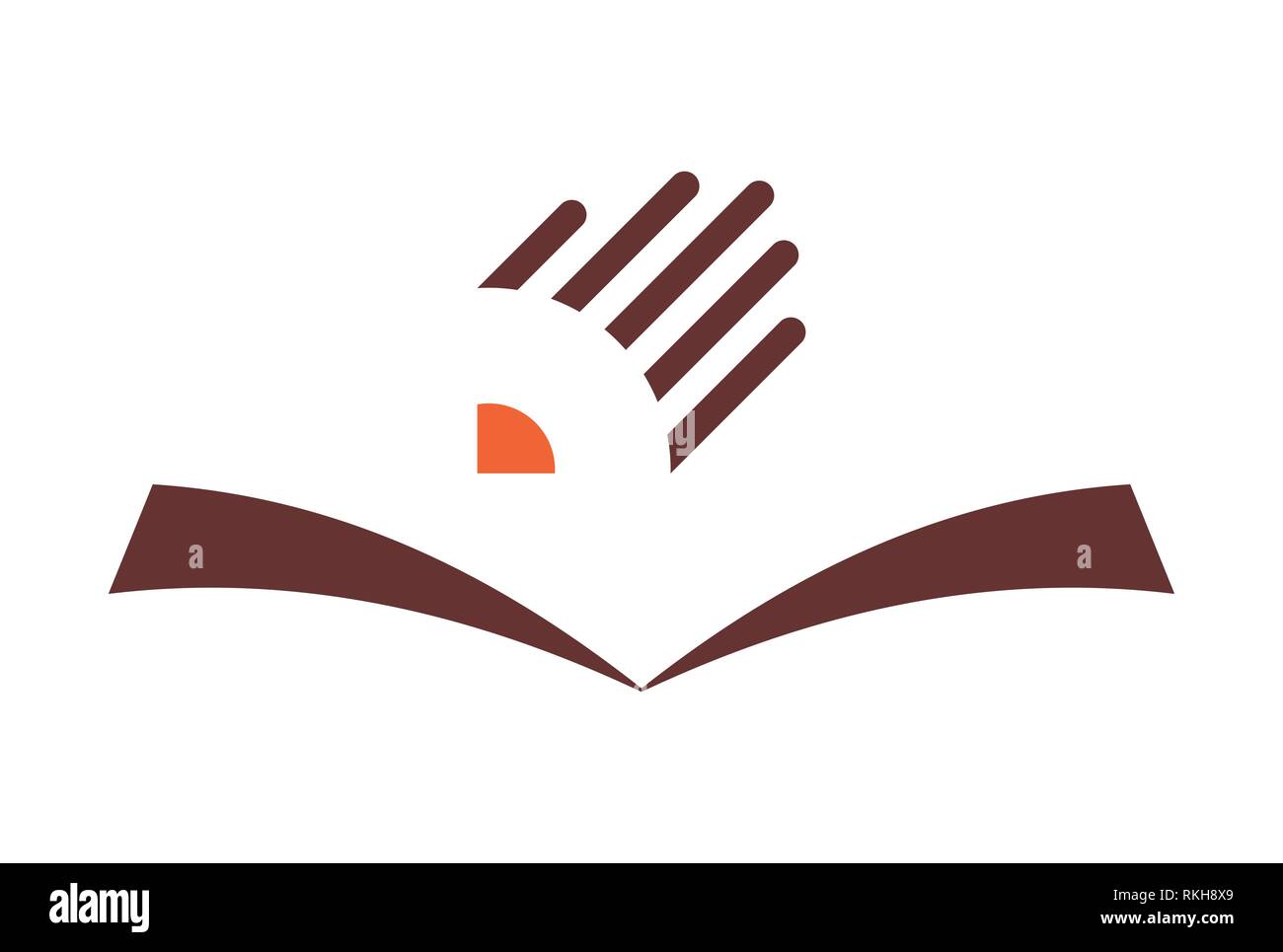 book pencil study logo icon vector concept flat design Stock Photo