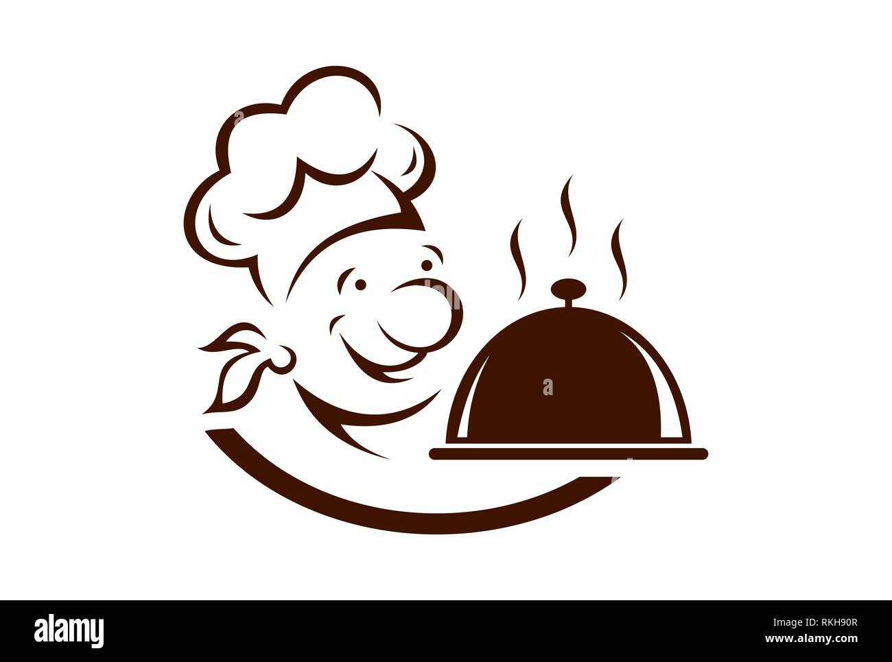 chef cooky food logo icon vector concept flat design Stock Photo - Alamy