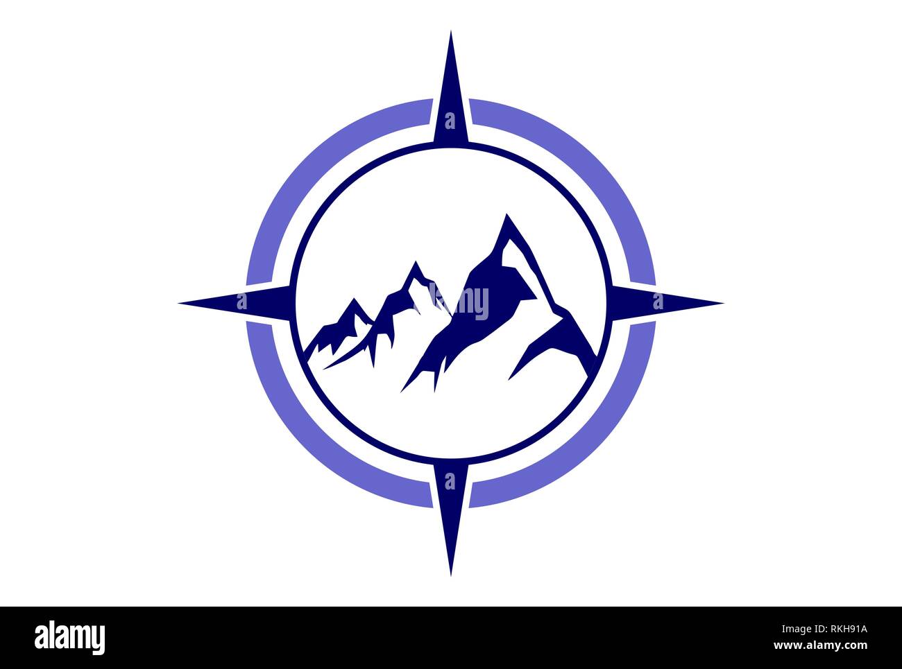 compass mountain abstract logo icon vector concept flat design Stock ...