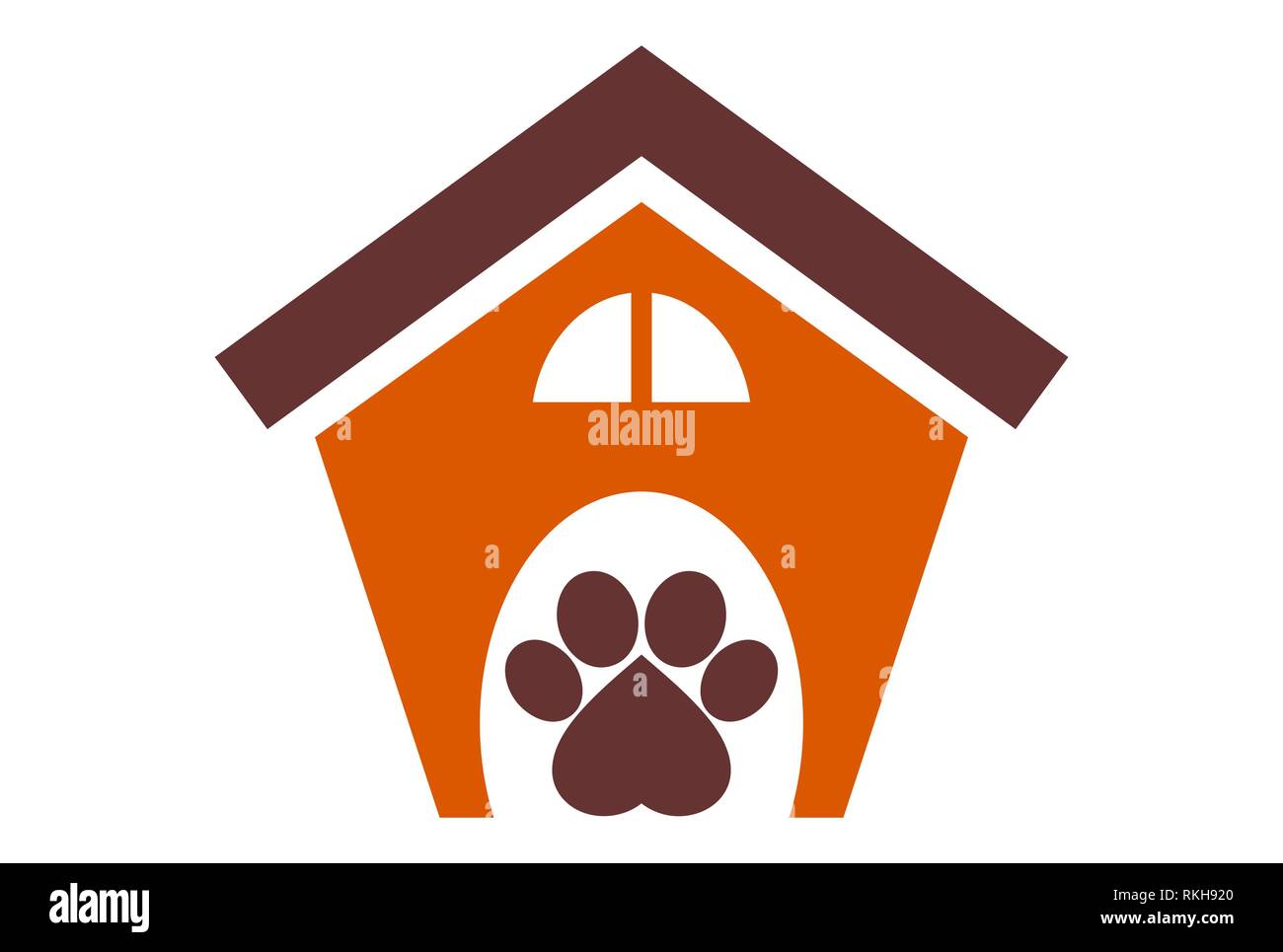 dog house concept logo icon vector concept flat design Stock Photo
