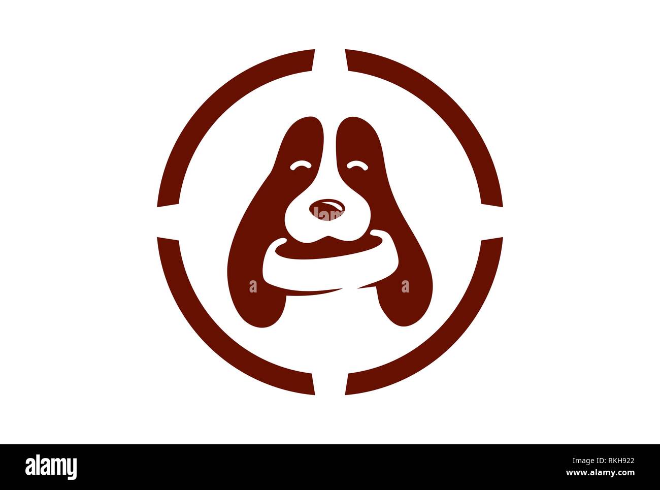 dog icon abstract logo vector concept flat design Stock Photo