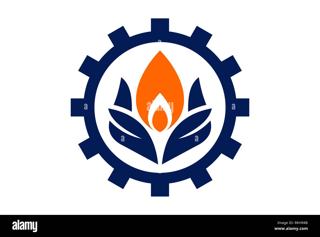 fire energy power logo concept icon vector concept flat design Stock Photo