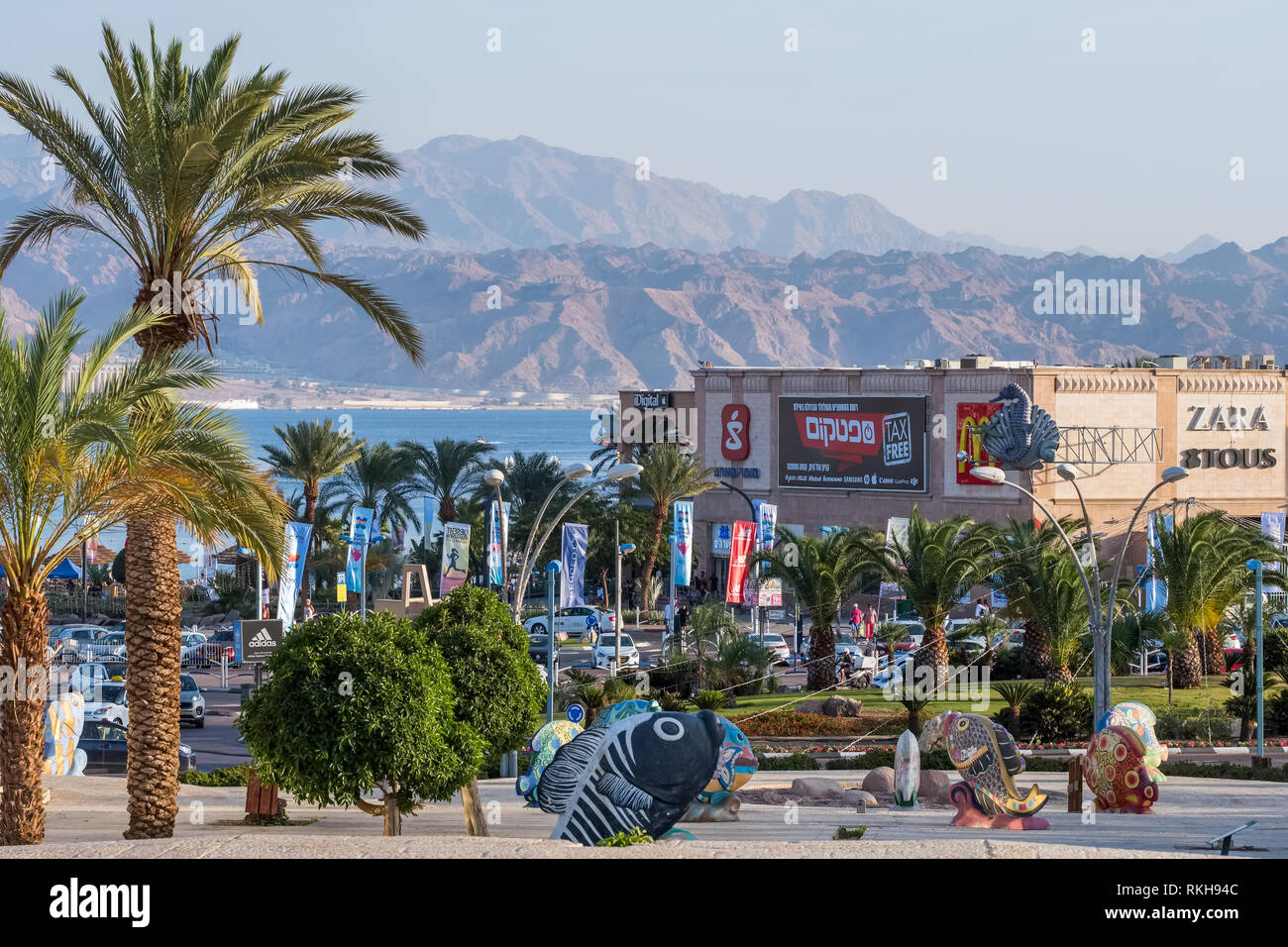 Eilat, Israel - November 28, 2018: View of Eilat. Eilat is the famous resort city on the red sea in Israel Stock Photo