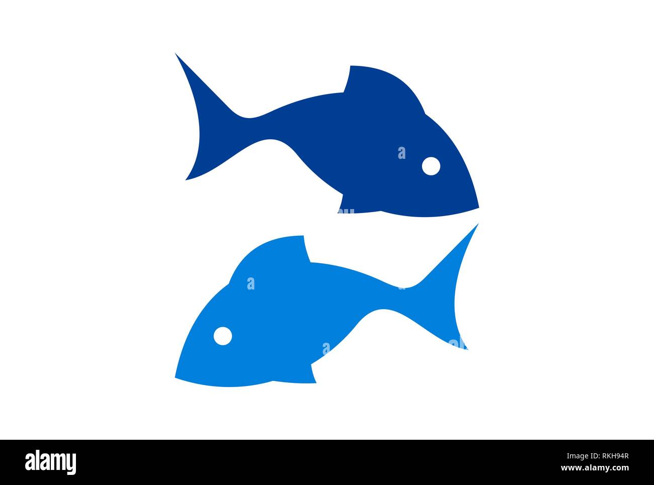 fish blue logo icon vector vector concept flat design Stock Photo