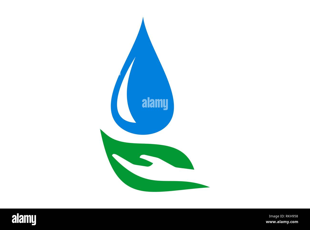 abstract leaf hand water nature logo icon vector concept flat design ...