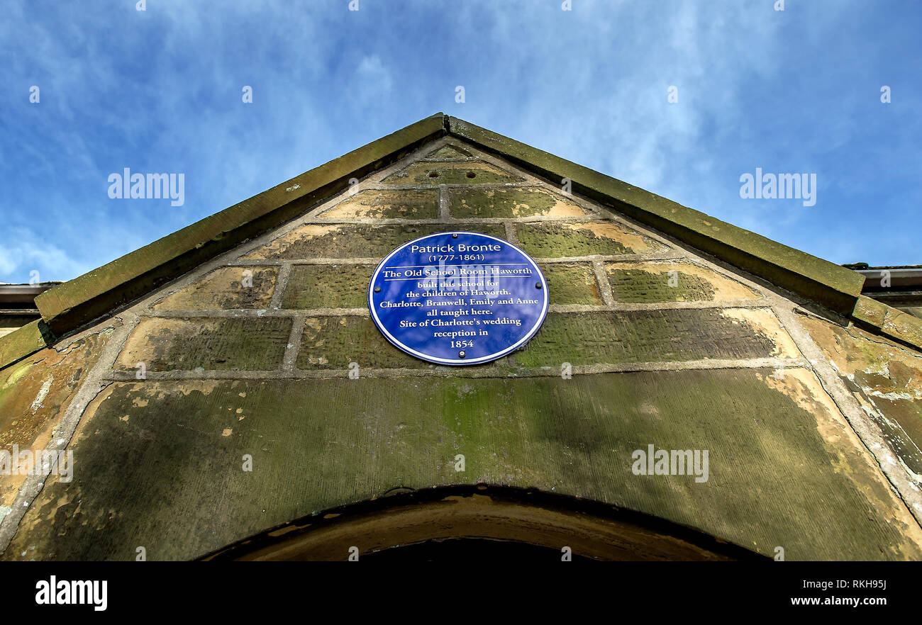 The village of Haworth in West Yorkshire, England, UK. The village was ...