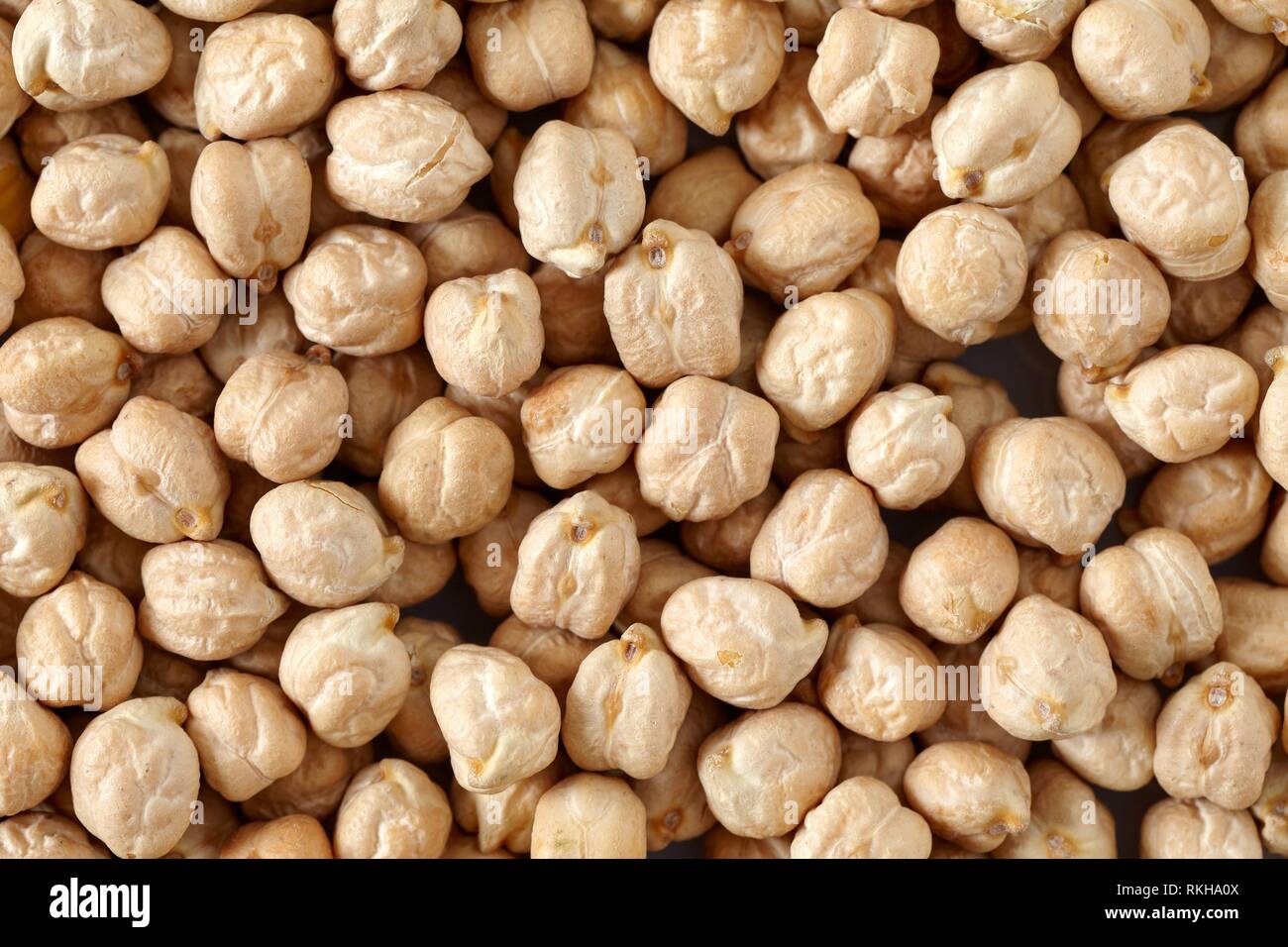 Background of dried chickpea or gram, leguminous rich in protein Stock