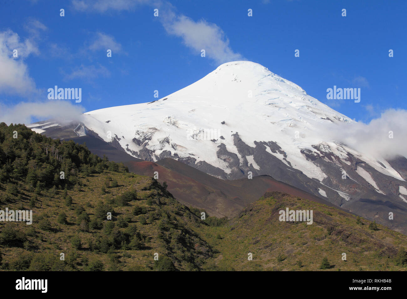 Chile, Lake District, Osorno Volcano, Stock Photo