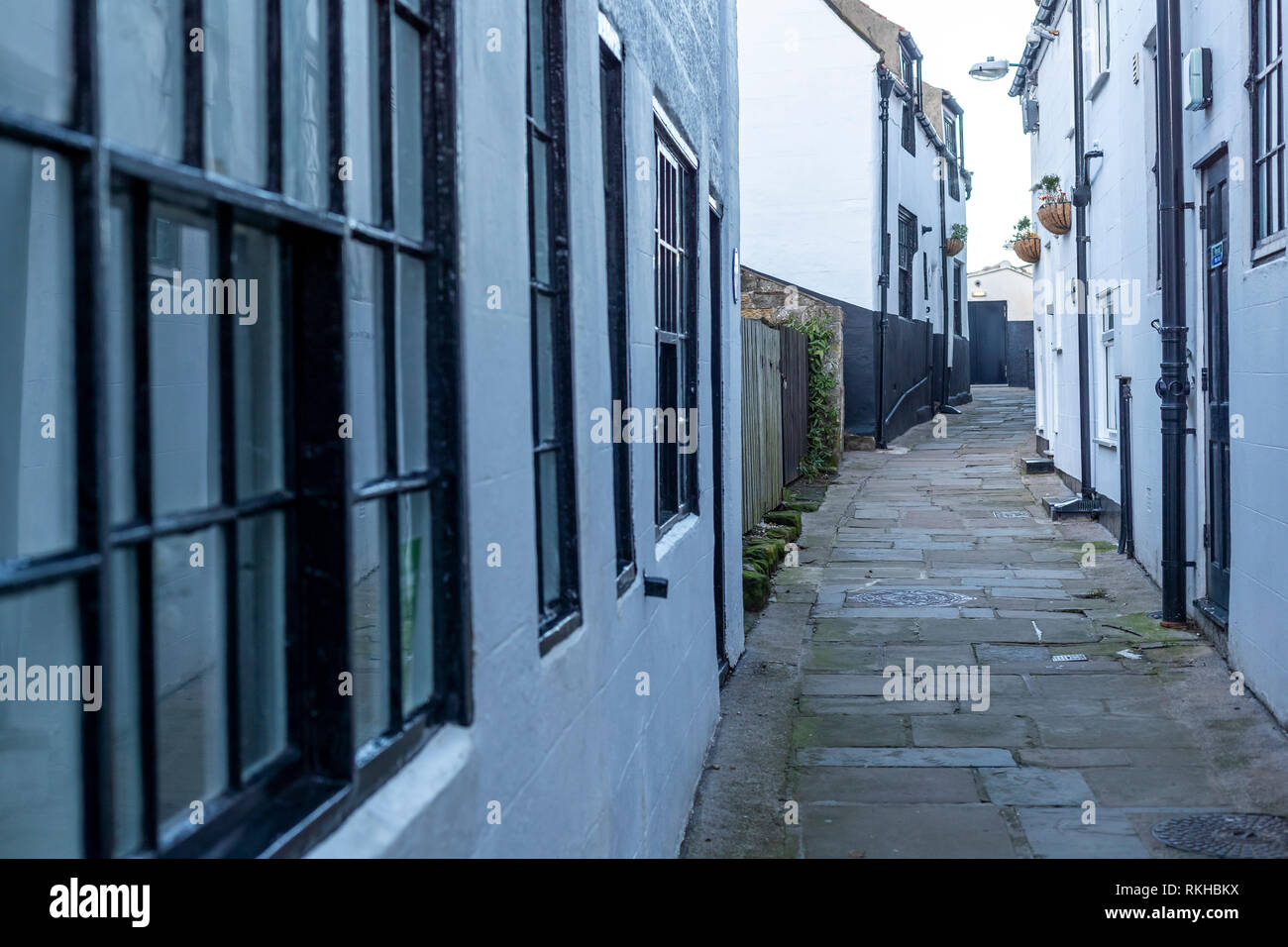 Narrow Back Street Passages And Terraced Houses And Cottages