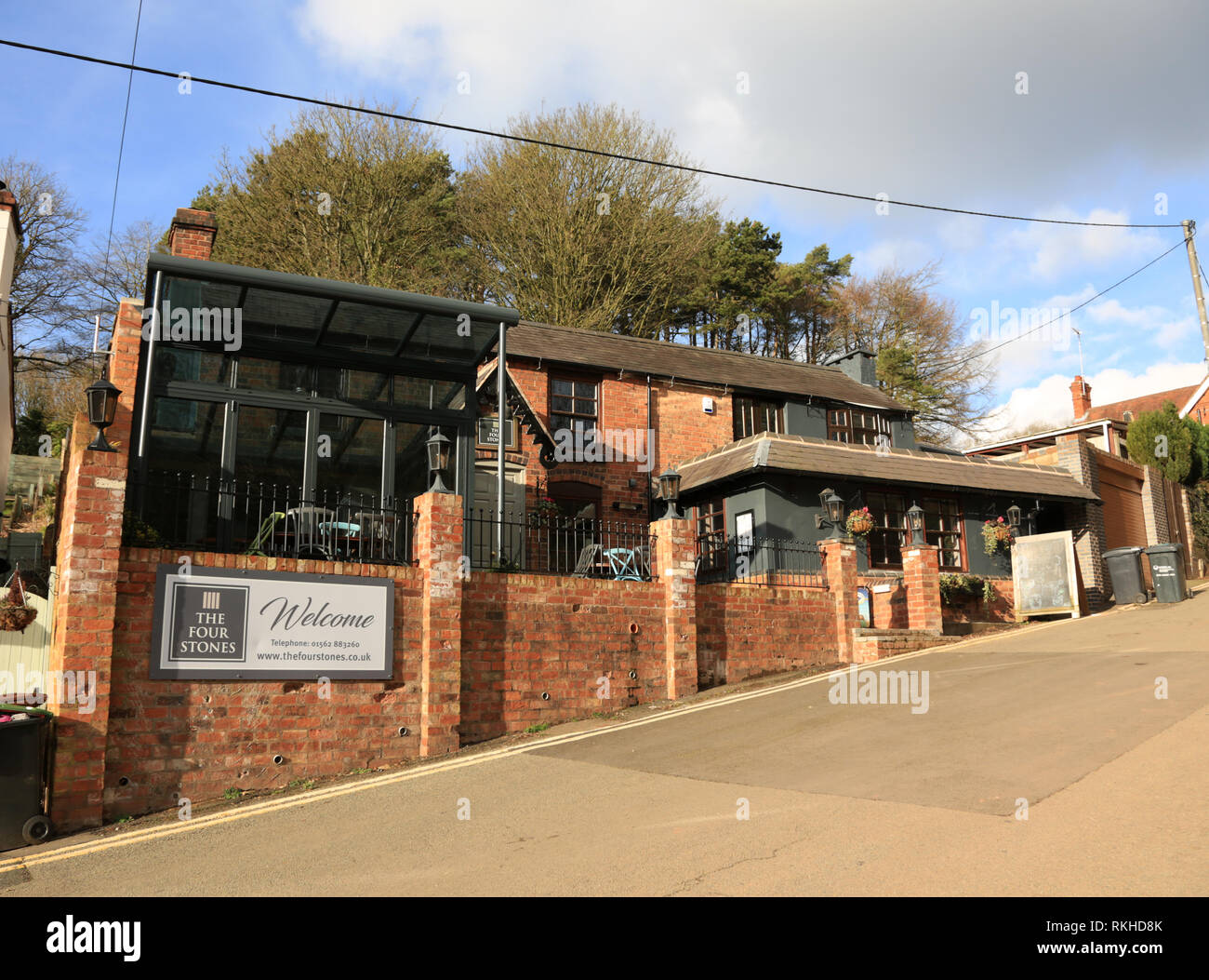 The Four stones restaurant, Adam's hill, Clent, Worcestershire, England, UK. Stock Photo