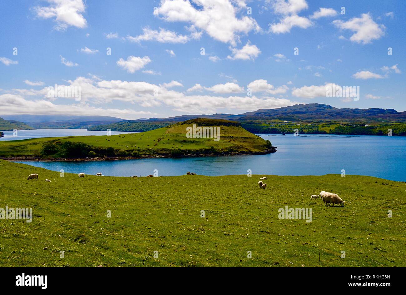 Loch Harport and Gesto Bay from Coillore. Stock Photo