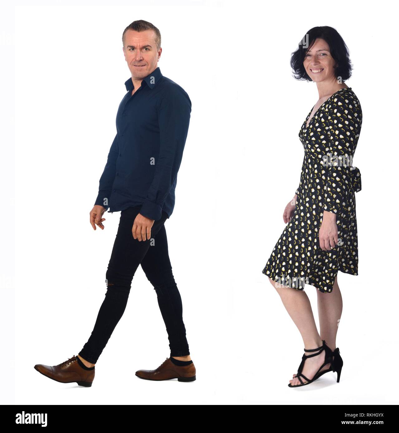 couple isolated on white background Stock Photo - Alamy