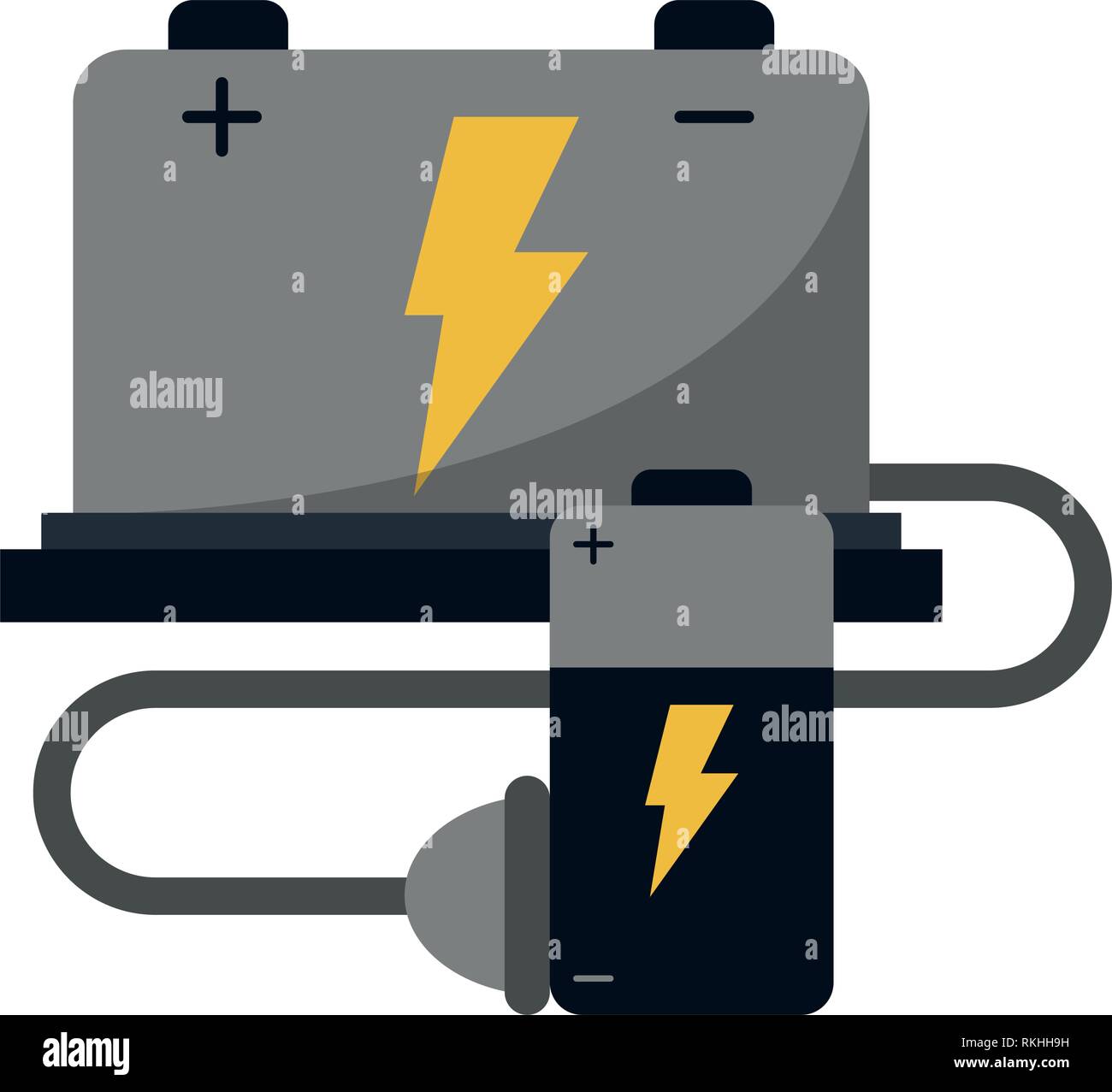 car battery and wire with plug Stock Vector Image & Art Alamy
