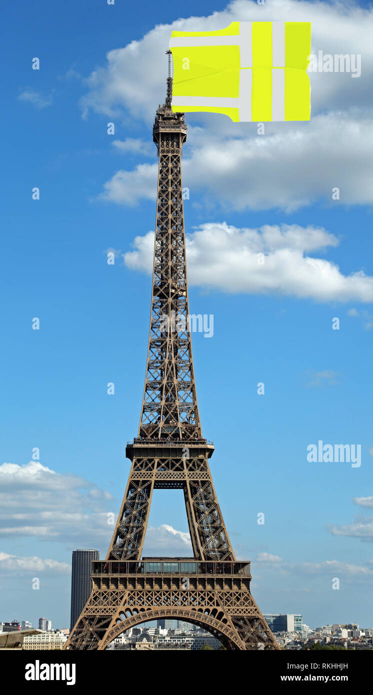 Big Flag Like A Jackets Symbol Of Yellow Vests Movement On
