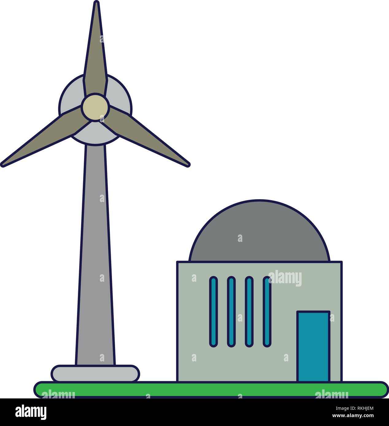 Wind turbine eolic energy symbol Stock Vector Image & Art - Alamy
