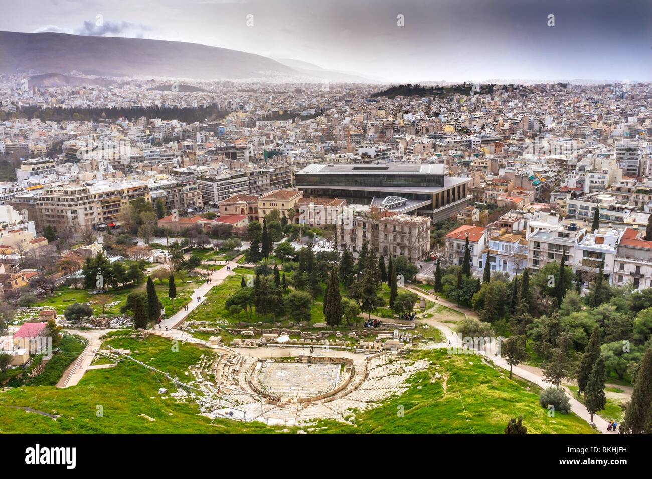 Theater of Dinoysus Acropolis Athens Greece. Oldest Theater in the