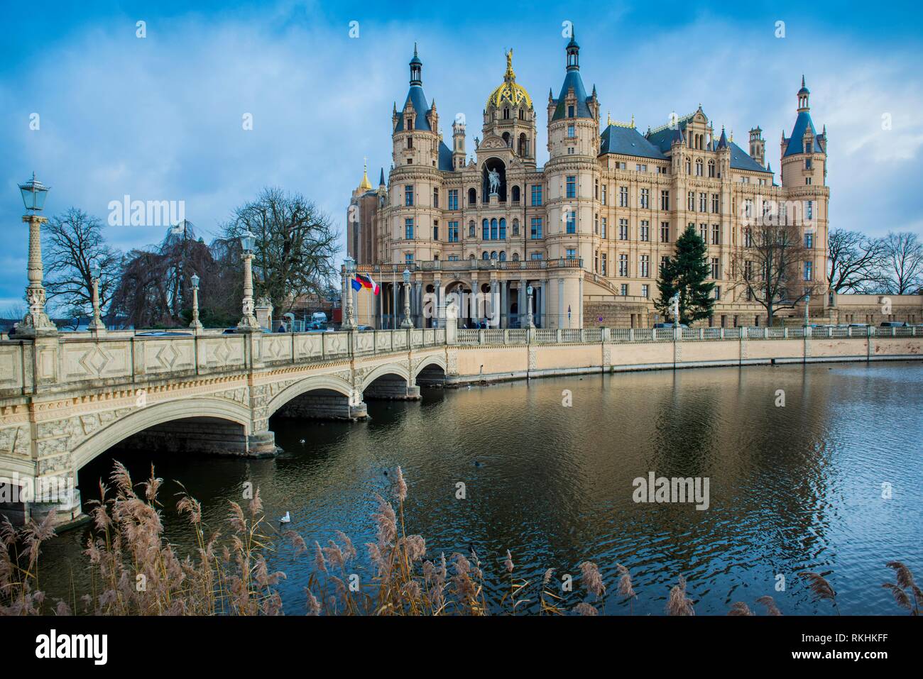 Schwerin Castle, State Parliament of Mecklenburg-Western Pomerania, Schwerin, Mecklenburg-Western Pomerania, Germany Stock Photo