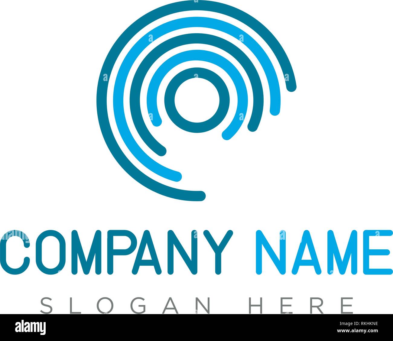 Creative circle abstract vector logo design template. Blue emblem ...