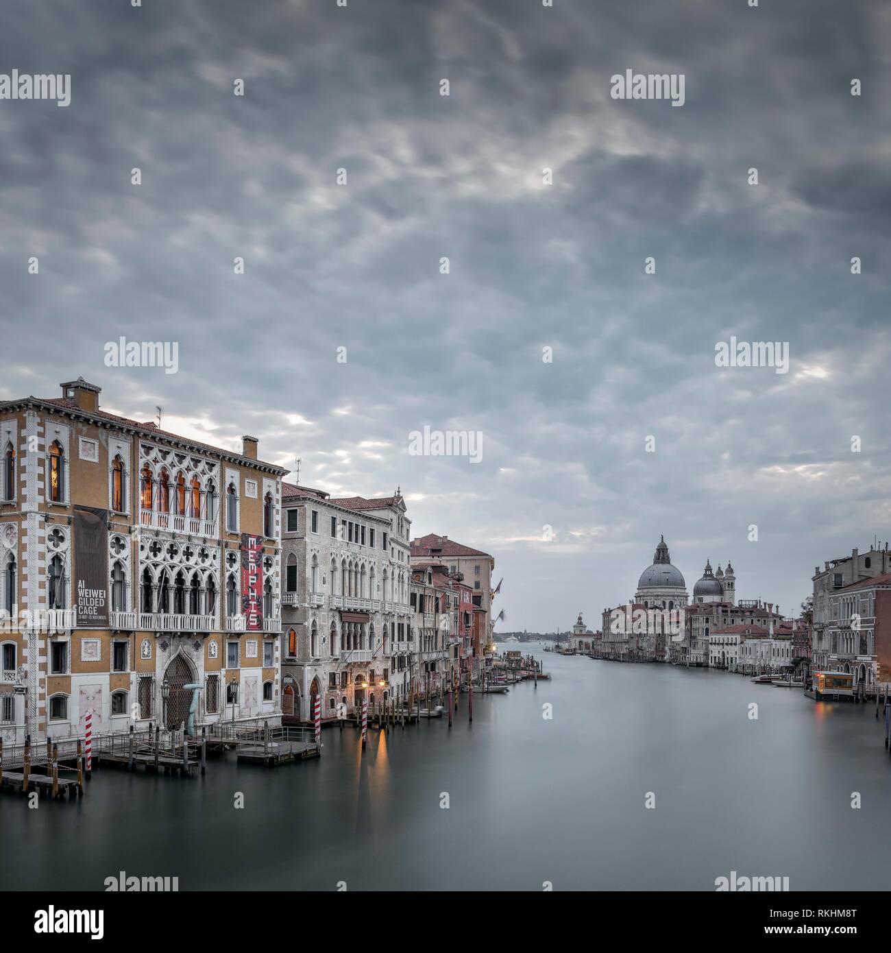 Canal Grande of the Ponte dell' Accademia, Venice, Italy Stock Photo