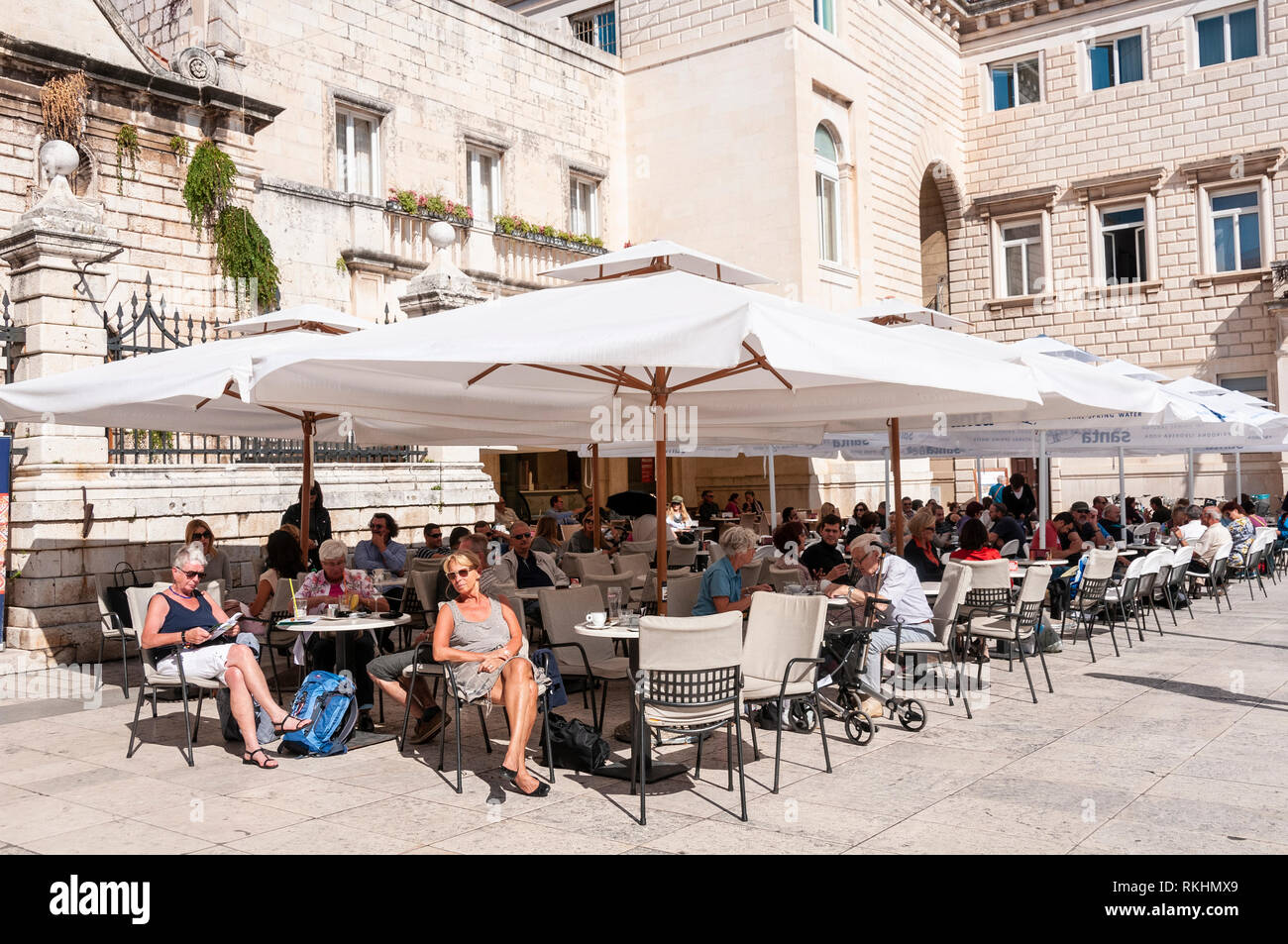 Cafe or restaurant in the Old town, Zadar, Dalmatia, Croatia, Europe Stock Photo