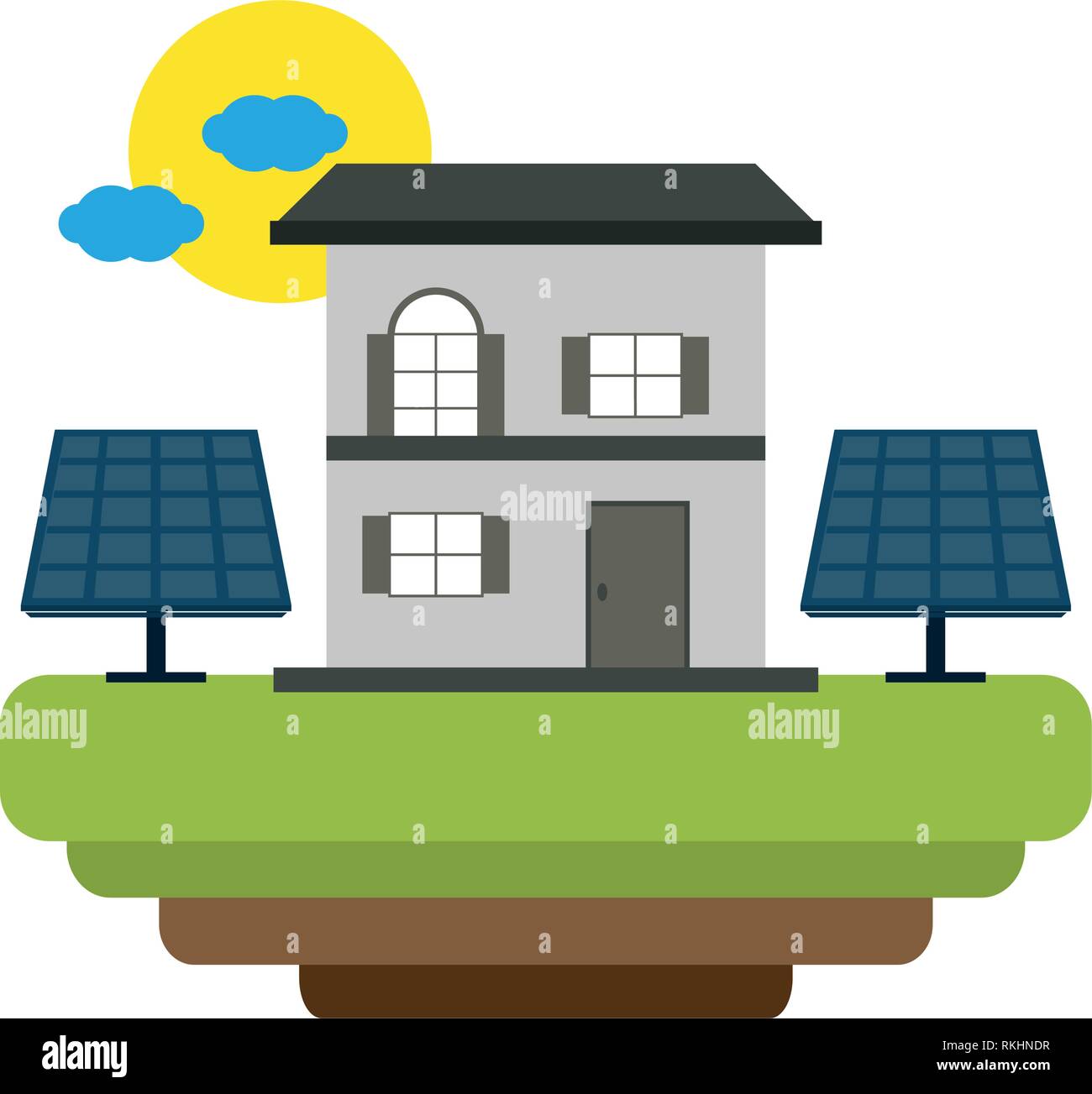 Eco house with green energy Stock Vector Image & Art - Alamy
