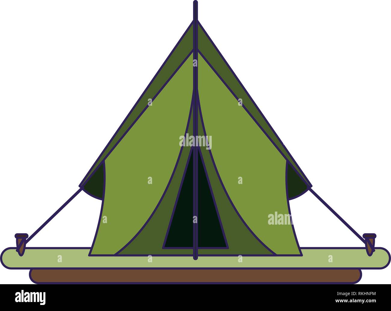 Camping tent symbol isolated blue lines Stock Vector Image & Art - Alamy