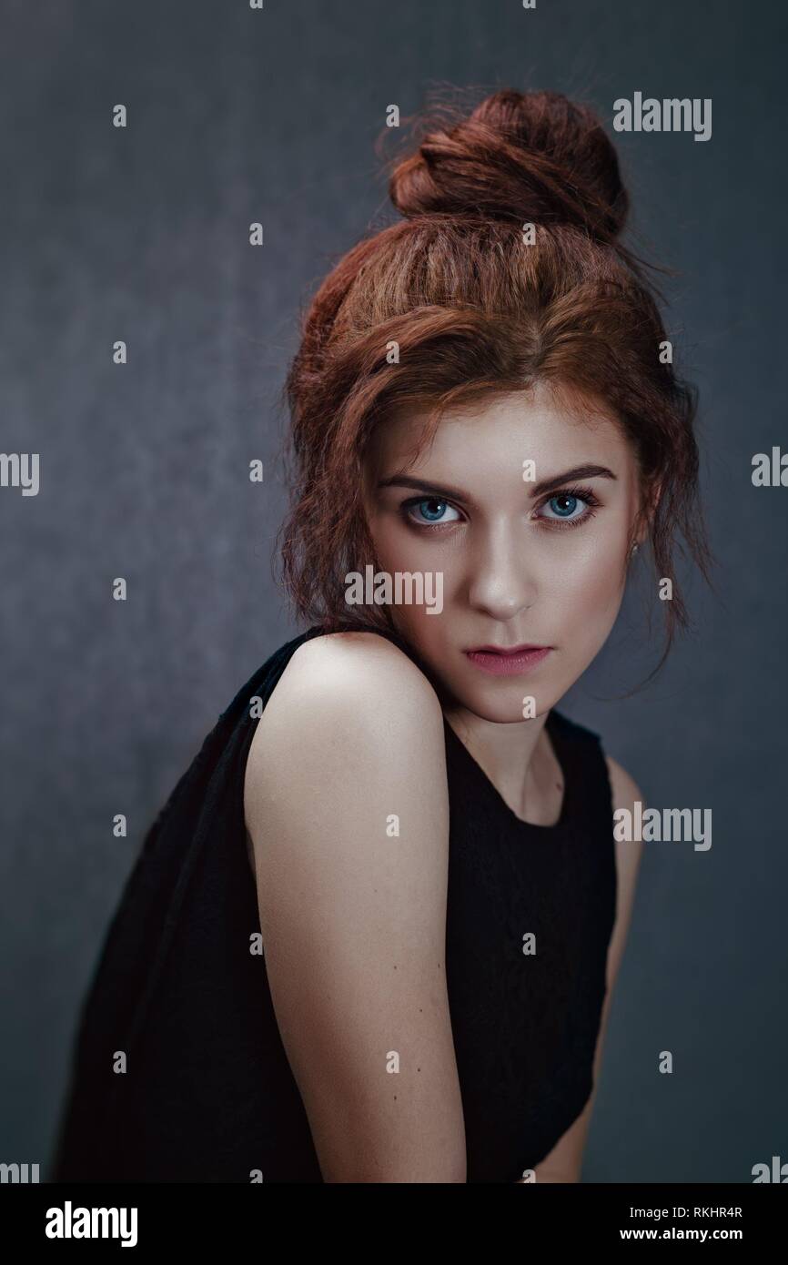 Beautiful redhead woman looking at camera hi-res stock photography and ...