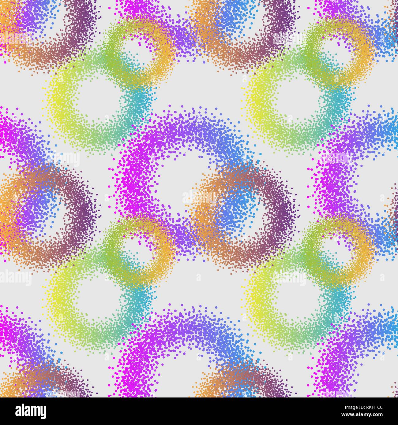 seamless pattern neon abstract geometric of circles Stock Vector