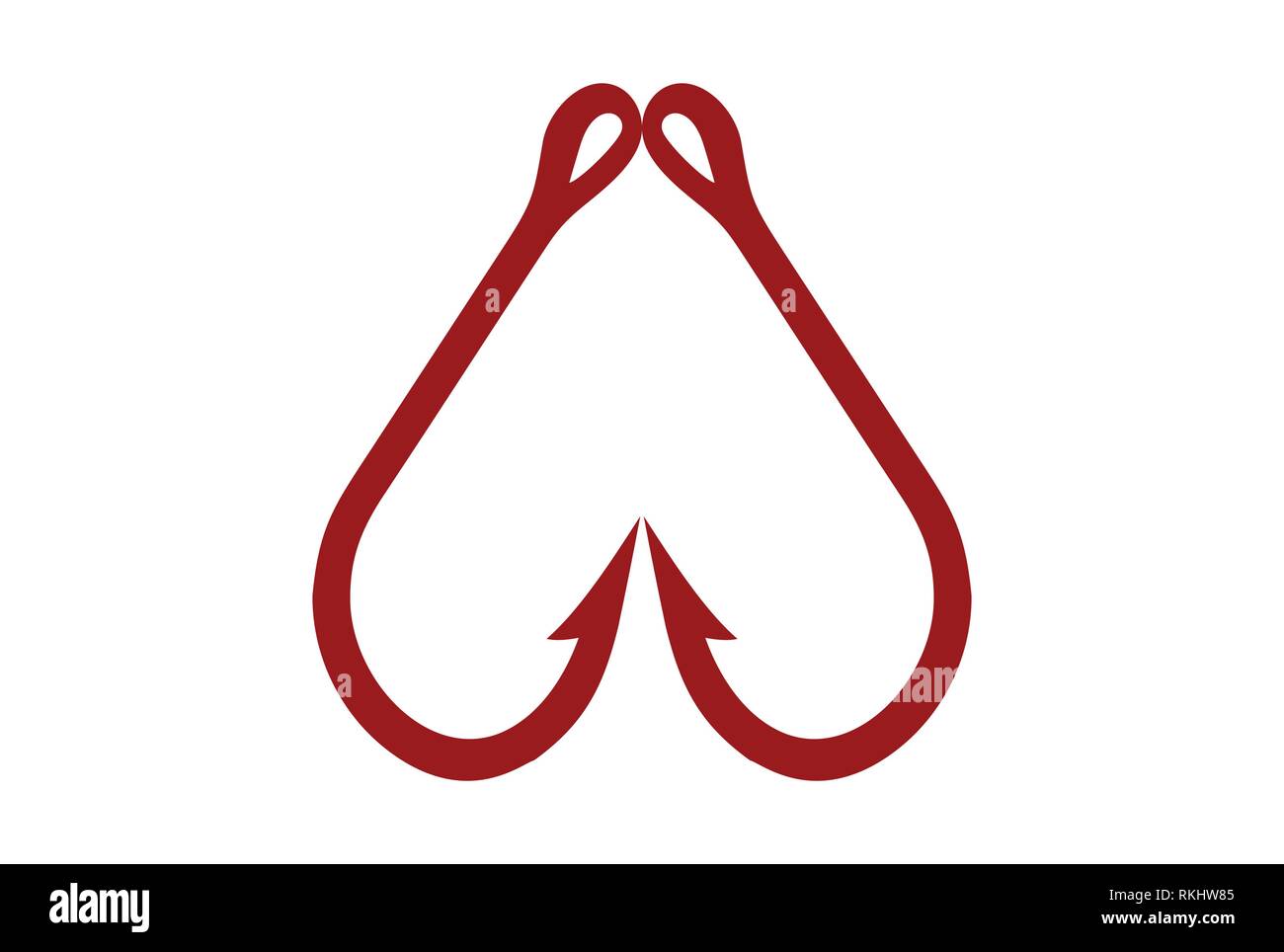 hook abstract love logo icon Stock Vector