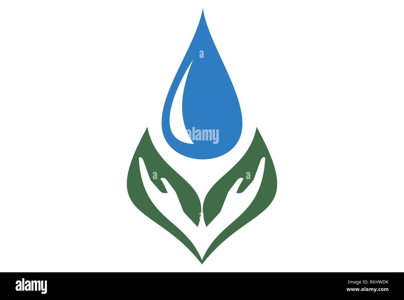 hand leaf water icon vector logo Stock Vector