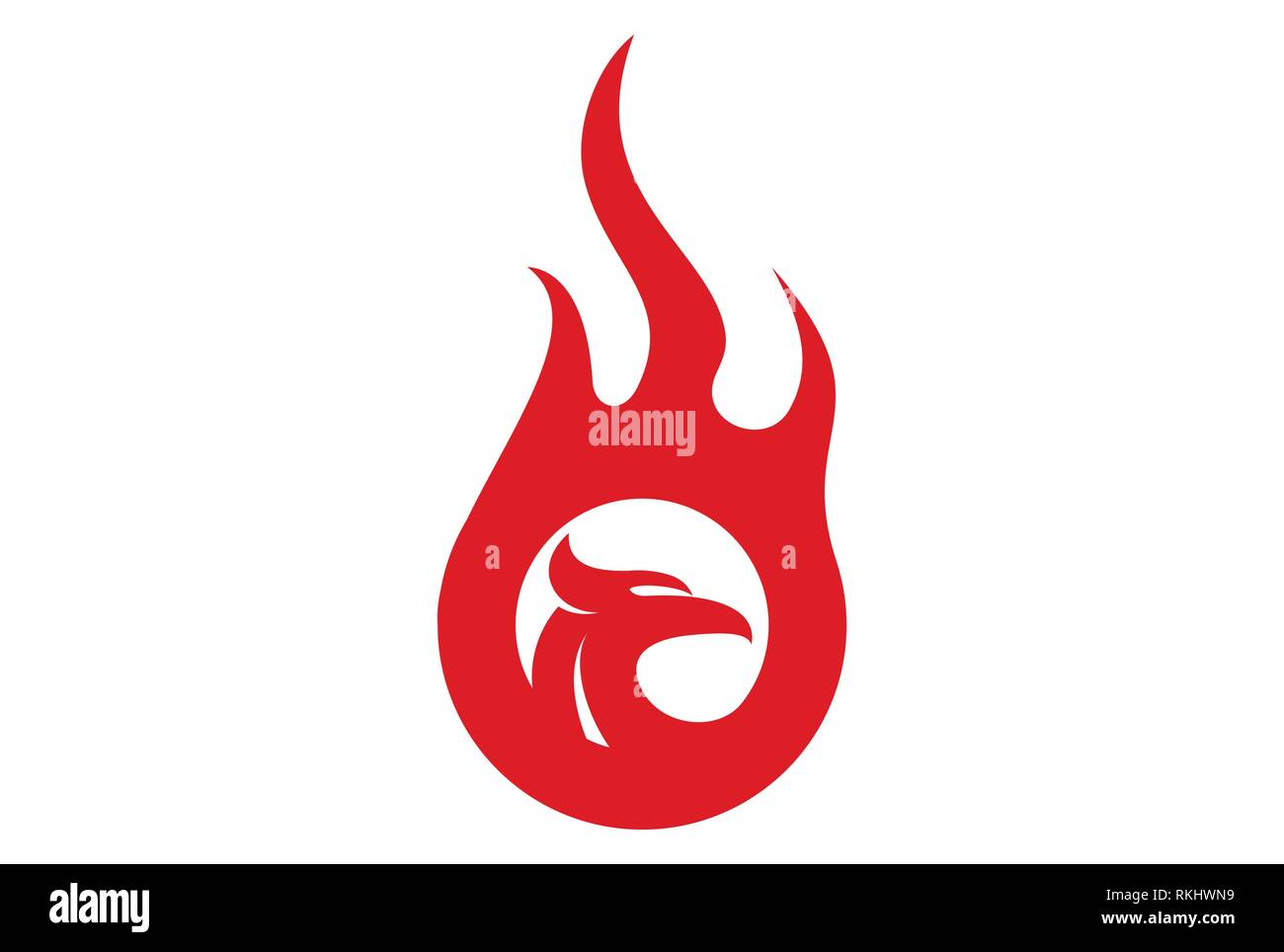 eagle fire logo icon Stock Vector