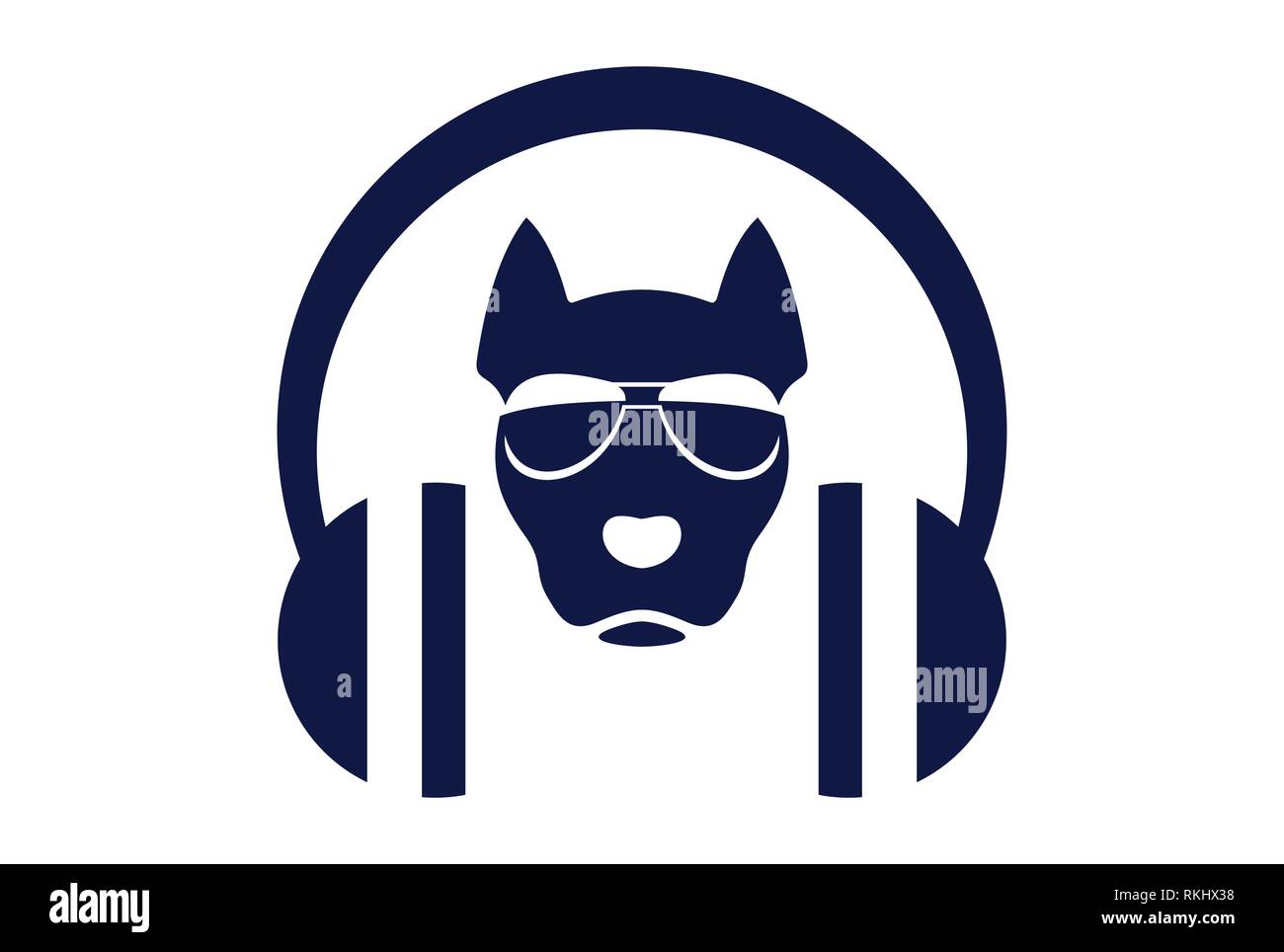 dog music headhone icon logo Stock Vector Image & Art - Alamy