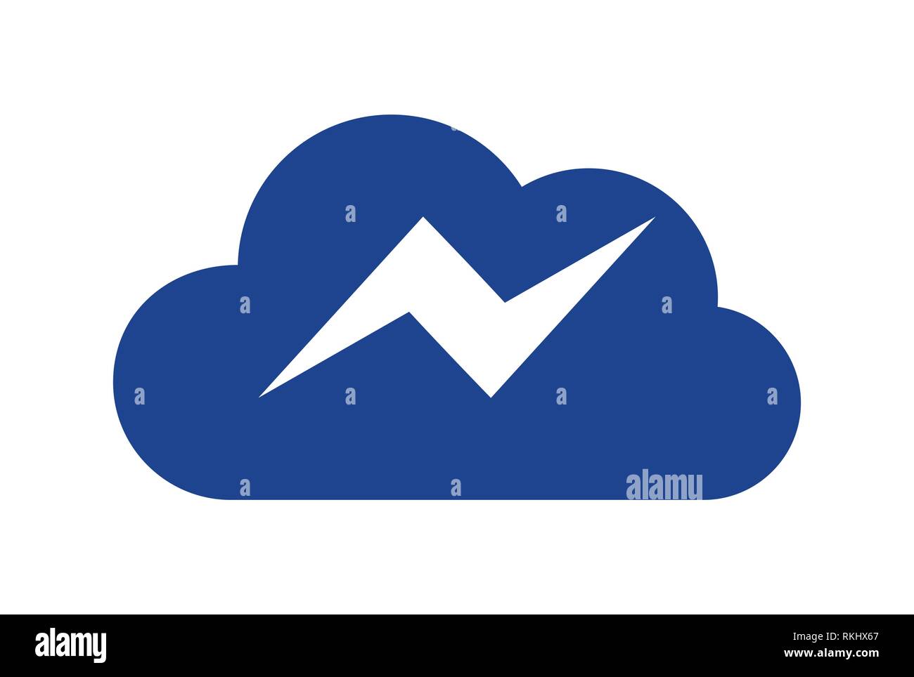 cloud data thunderbolt logo icon Stock Vector