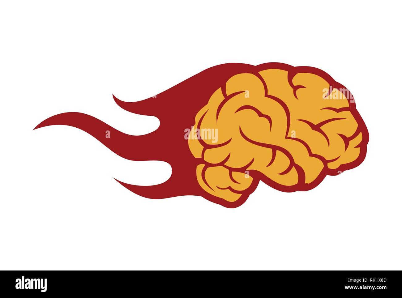 brain fire icon abstract logo Stock Vector