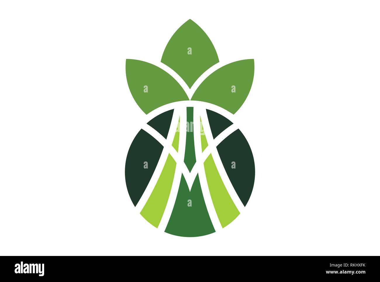 abstract pineapple letter m logo Stock Vector