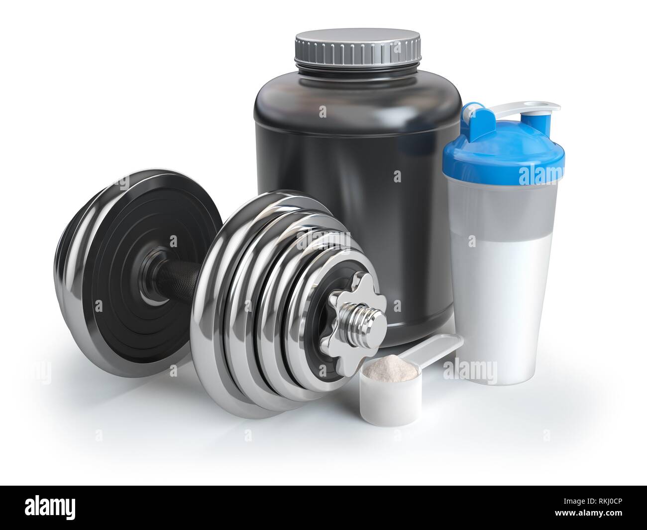 Shaker And Protein Powder Stock Photo - Download Image Now