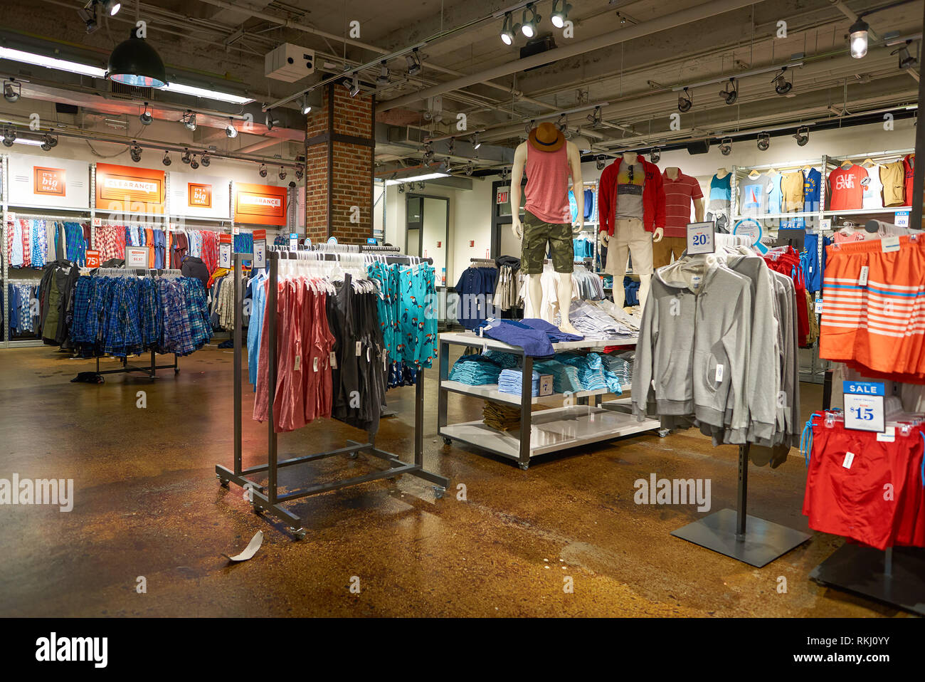 NEW YORK - MARCH 18, 2016: inside of Old Navy store in New York. Old ...