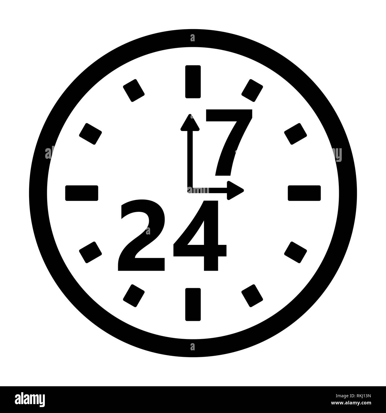 Schedule of the organization of the store, clock icon Stock Vector