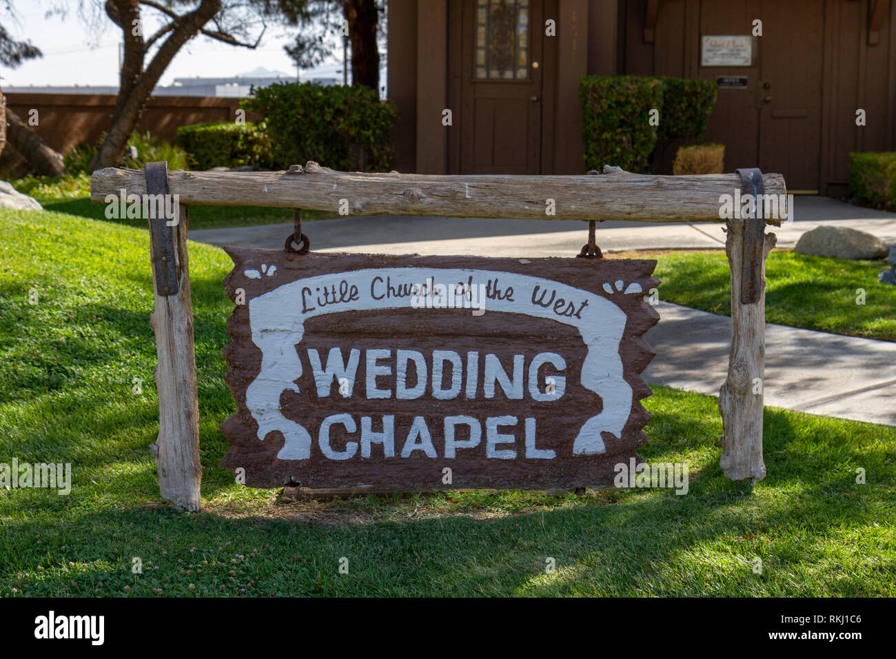 The Little Church of the West Wedding Chapel, S Las Vegas Blvd, Las Vegas, Nevada, United States. Stock Photo