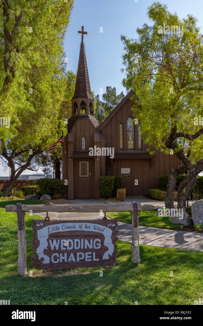The Little Church of the West Wedding Chapel, S Las Vegas Blvd, Las Vegas, Nevada, United States. Stock Photo