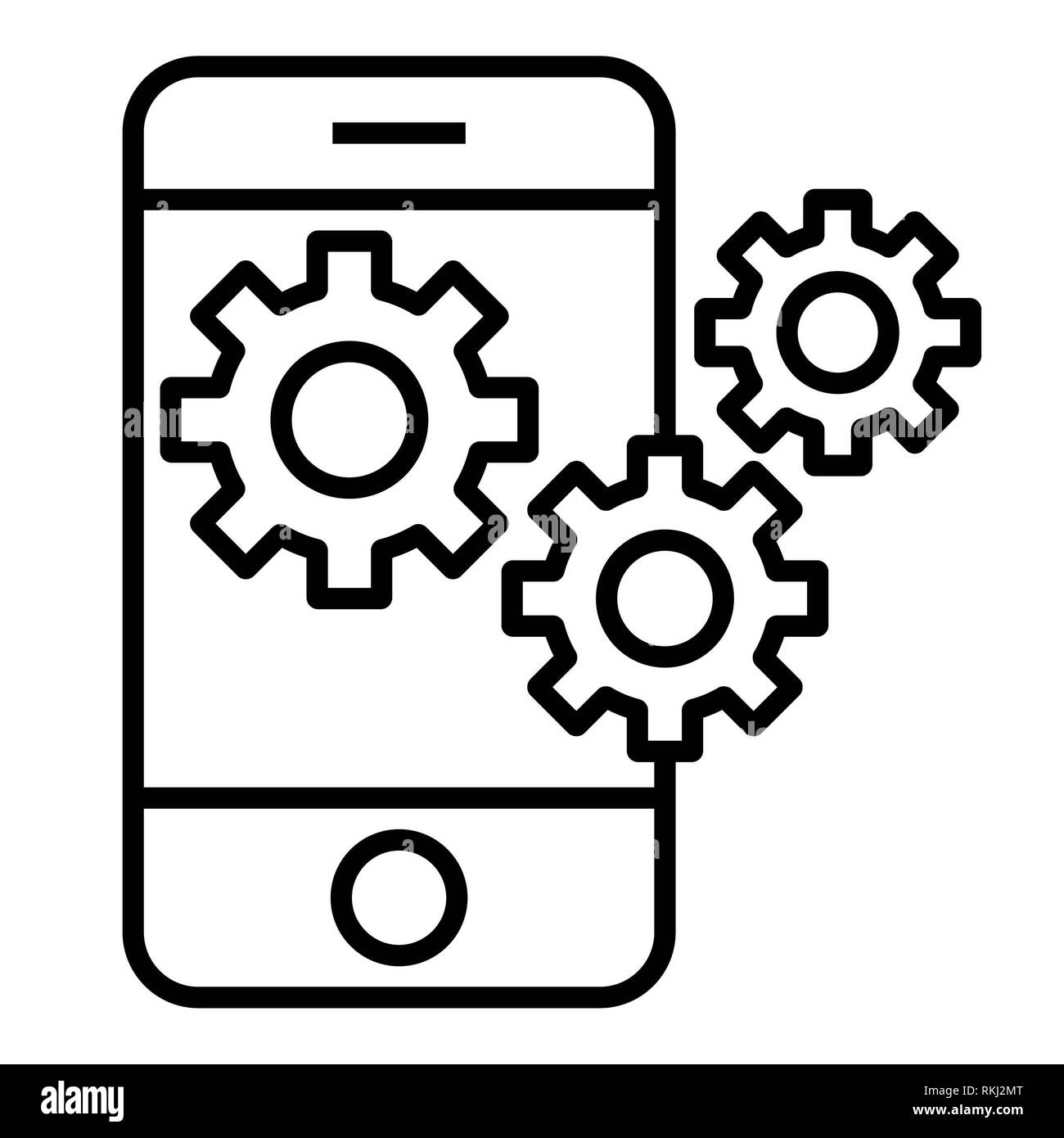 App Development Icon, Vector Illustration, Technology Outline Stock Photo