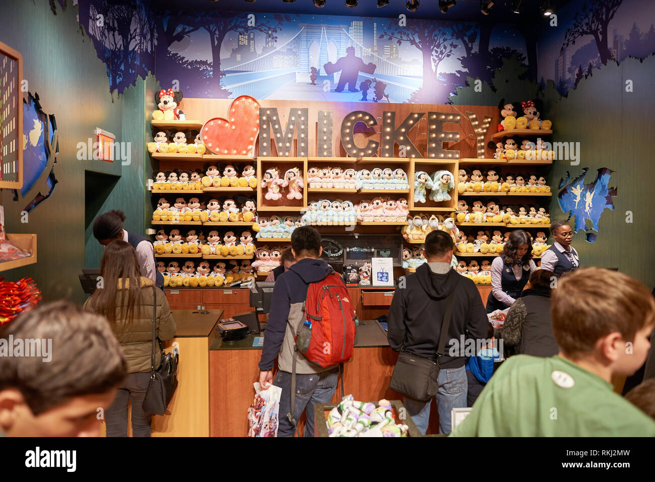 NEW YORK CIRCA MARCH, 2016 inside of Times Square Disney Store