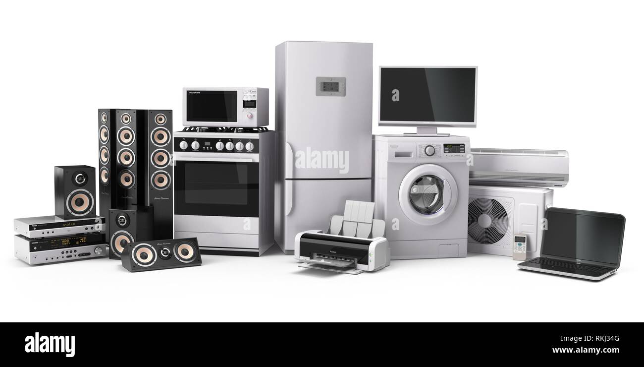 Home appliances. Gas cooker tv cinema refrigerator air
