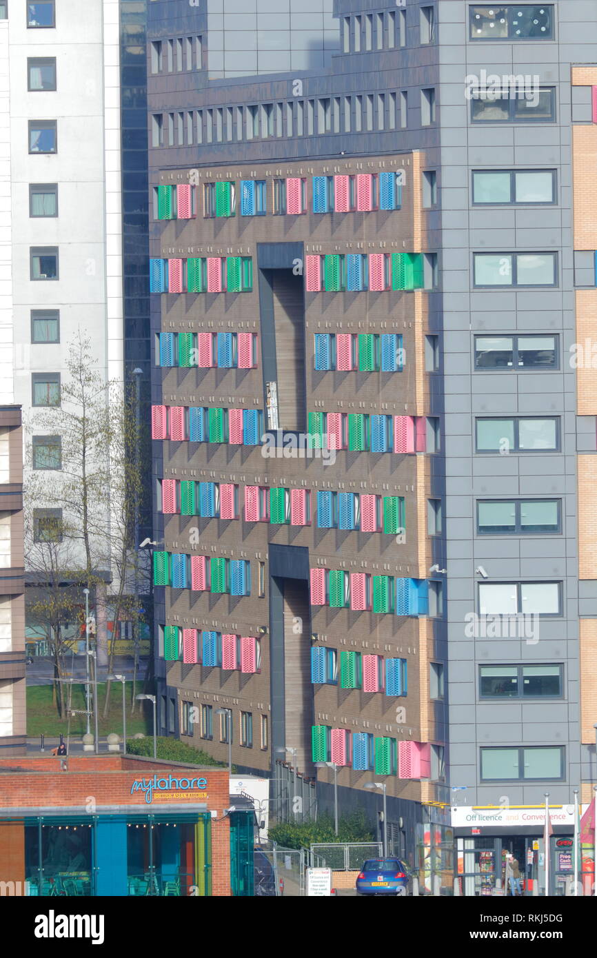 Rows of windows on a student building on Kirkstall Road