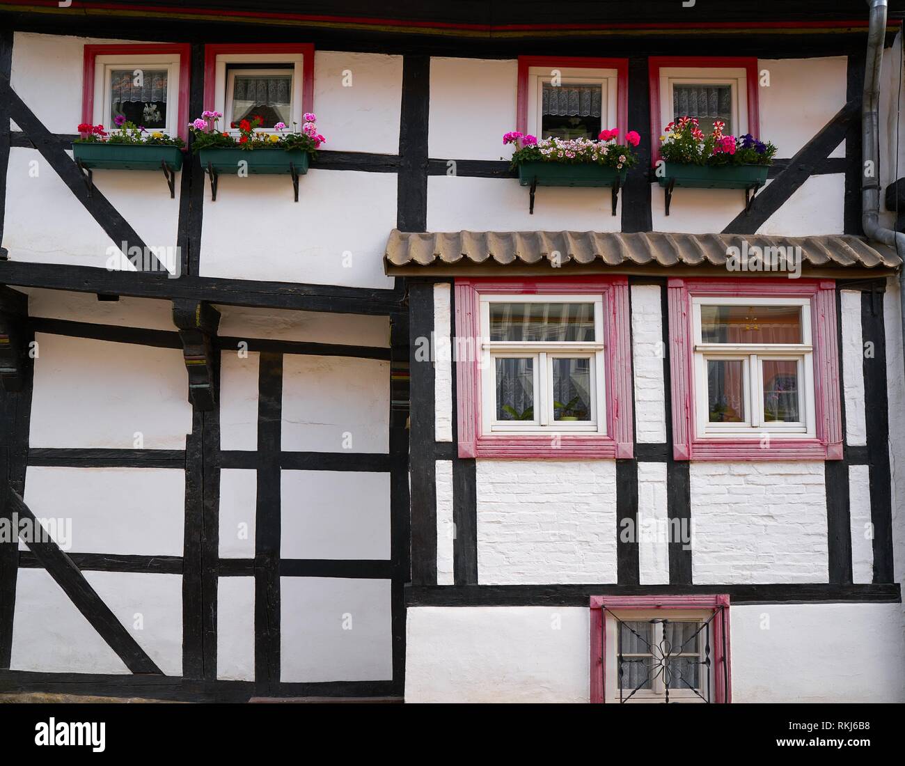 Quedlinburg city facades in Harz of Saxony Anhalt Germany Stock Photo