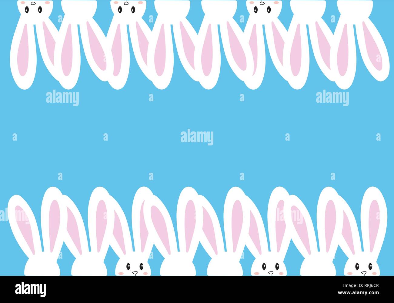 Bunny rabbits Easter background. Vector card Stock Vector